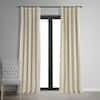 Exclusive Fabrics & Furnishings Neutral Ground Velvet Solid 50 in. W x 120 in. L Lined Rod Pocket Blackout Curtain VPCH-180103-120