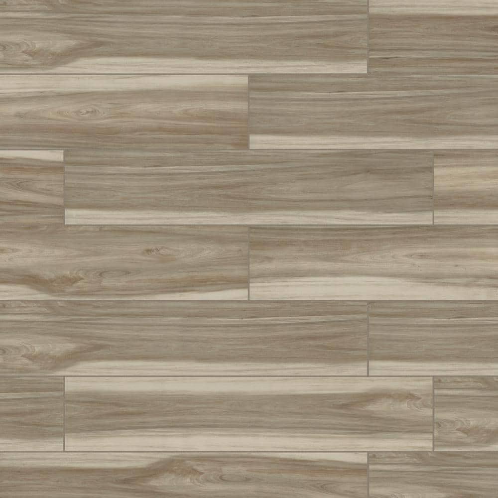 Ansley Amber 8 in. x 40 in. Matte Porcelain Wood Look Floor and Wall Tile (