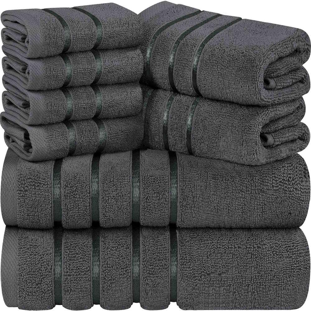 8-Piece Grey Luxury Cotton Towel Set