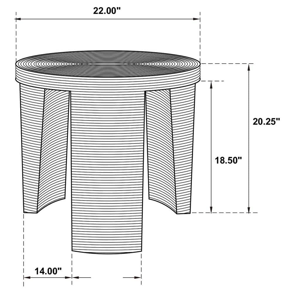 Natural Woven Rattan Round End Table with Storage