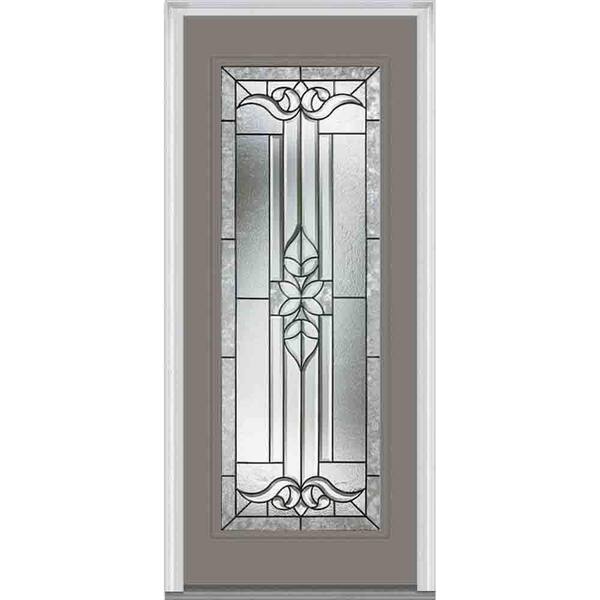 Milliken Millwork 33.5 in. x 81.75 in. Cadence Decorative Glass Full Lite Painted Majestic Steel Exterior Door