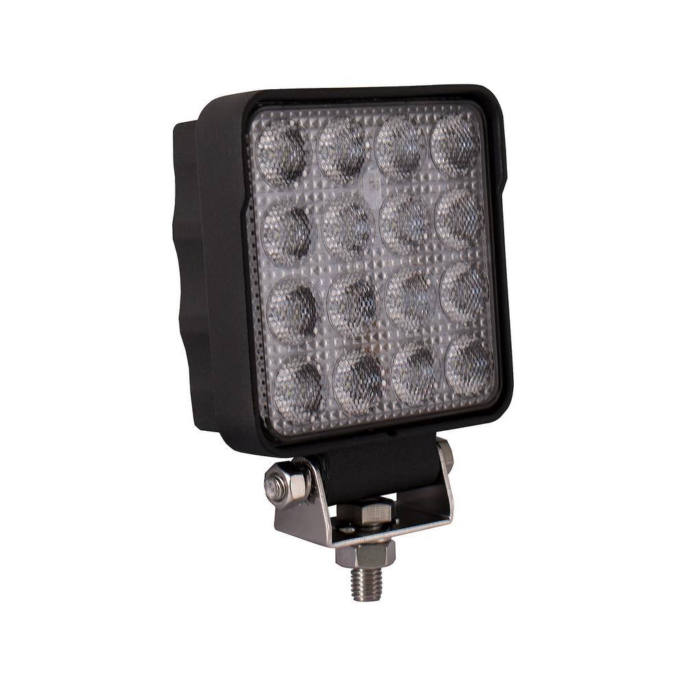 Sleek 4.5" Black Aluminum LED Flood Light with Clear Lens