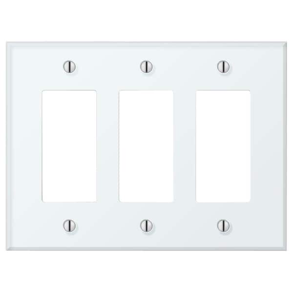 AMERELLE Acrylic 3 Gang Rocker Acryilic Wall Plate - Mint White