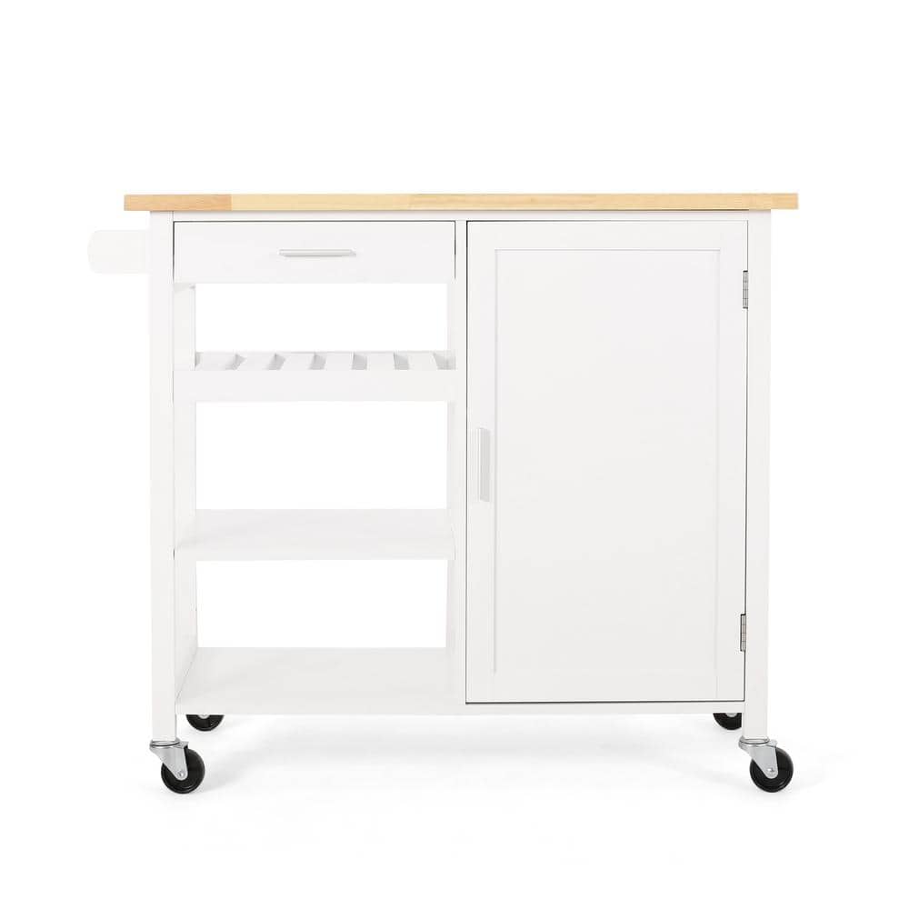 Outdoor Grill Cart includes 1 drawer, 3 open shelves, and 1 cabinet with 2 