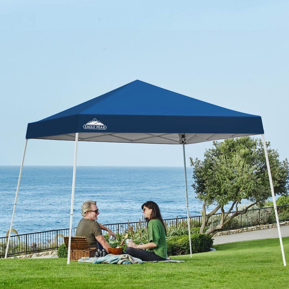 EAGLE PEAK 10 ft. W x 10 ft. D Slant Leg Pop-Up Canopy Tent