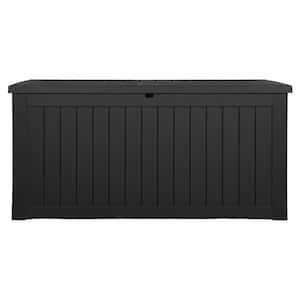 100 Gal. Outdoor Deck Box, Weatherproof Resin Storage Box, Light Brown
