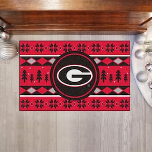 Georgia Bulldogs Holiday Sweater Red 1.5 ft. x 2.5 ft. Starter Area Rug