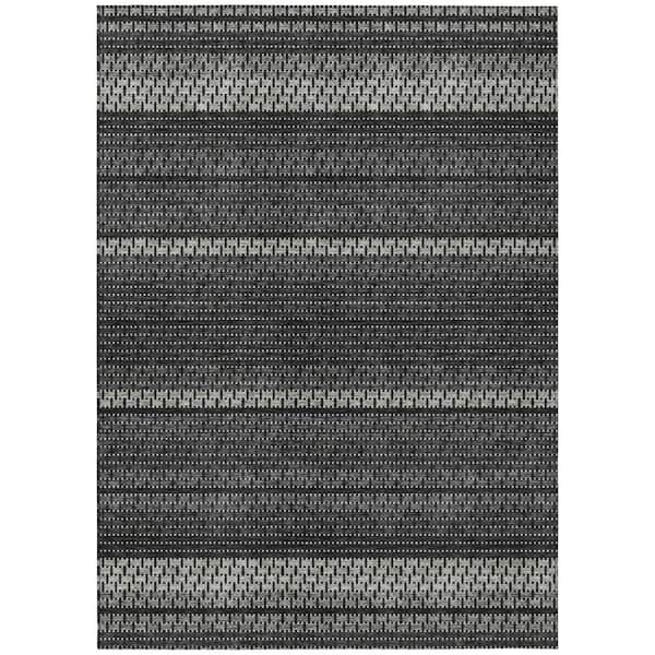 Chantille Machine Washable Indoor/Outdoor Abstract ACN2427 Black 3 ft. x 4 ft. Area Rug