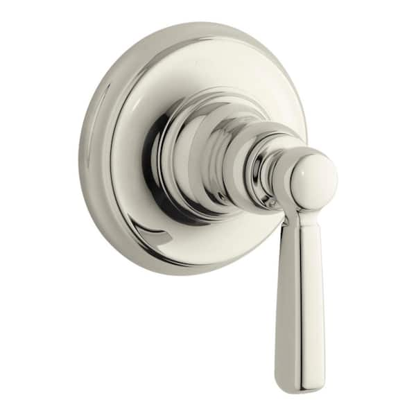 Kohler Bancroft 1 Handle Transfer Valve Trim Kit In Vibrant Polished Nickel With White Ceramic 3500