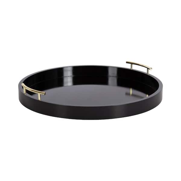 Kate and Laurel Lipton 21.65 in. x 21.65 Black Decorative Tray