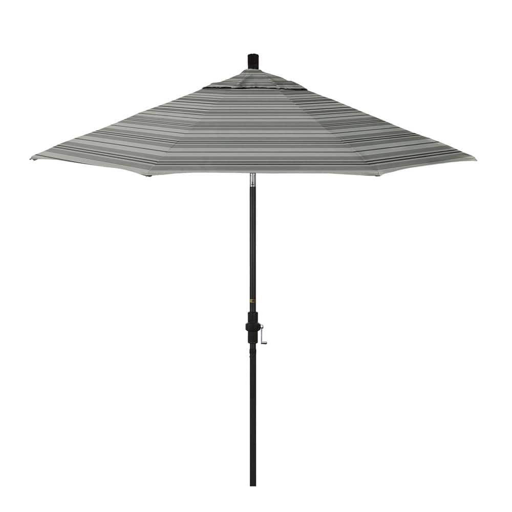 9 ft. Stone Black Aluminum Market Patio Umbrella with Crank Lift and Collar Tilt in Wellfleet Steel Pacifica Premium price history on PriceWatchPro