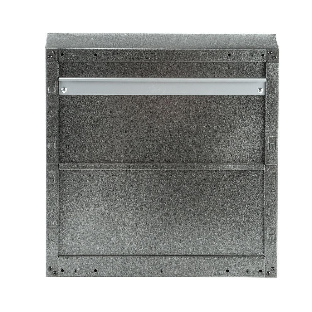 Silver Tread Steel Wall-Mount Office Cabinet with Adjustable Shelves