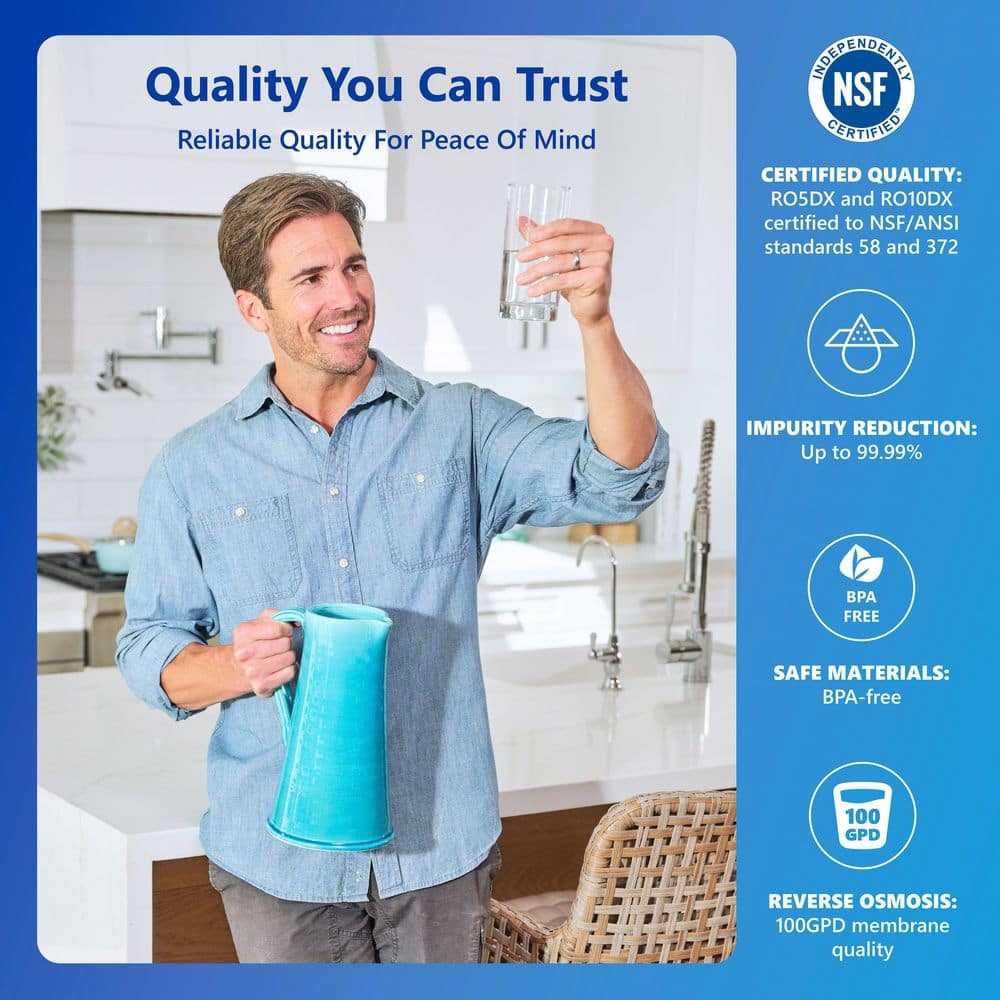 Express Water 10-Stage 50 GPD Alkaline RO Under-Sink Filtration System