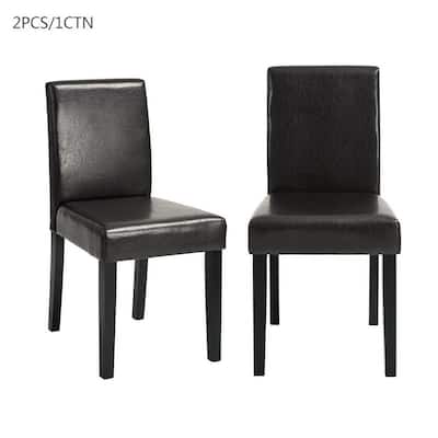 Black PU Leather Dining Chair (Set of 2)
