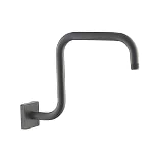 Gooseneck Square Rain Shower Arm with Flange, Rubbed Bronze