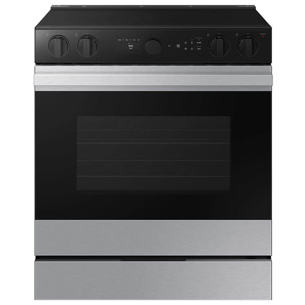 Bespoke 30 in. 6.3 cu.ft. 5 Burner Element Smart Slide-In Electric Range w/ Air Sous Vide & AirFry in Stainless Steel -  Samsung, NSE6DG8500SR