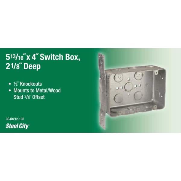 3-Gang 13.5 cu. in. Pre-Galvanized Metal Gang Box (3G4DV12-10R)