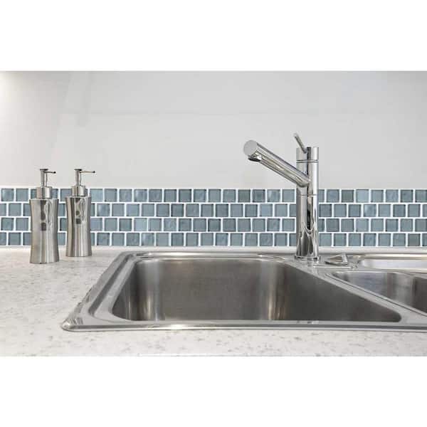 Landscape Sand Gray Blue 12 in. x 12 in. Square Glossy Glass Mosaic Pool Tile (10 sq. ft./Case)