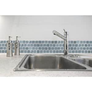 Landscape Sand Gray Blue Square Mosaic 1 in. x 1 in. Glossy Glass Pool Tile (10 Sq. Ft./Case)