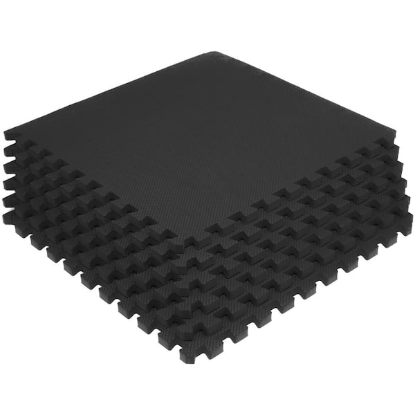 We Sell Mats 1 Thick Multipurpose Exercise Floor Mat with Eva Foam, Interlocking tiles, Anti-Fatigue for Home or Gym, 24 in x 24