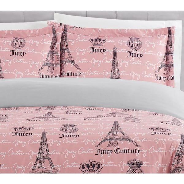 JUICY COUTURE Juicy in Paris 3-Piece Pink/Black/Gray Queen Duvet Microfiber  Duvet Cover Set JYZ015091 - The Home Depot