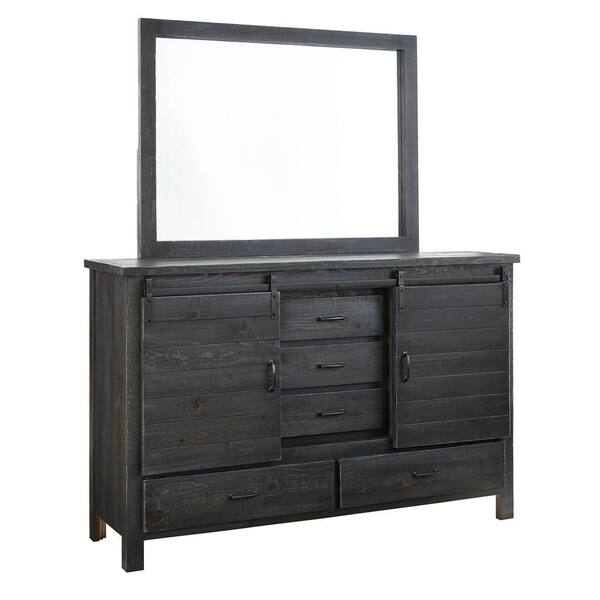 Progressive Furniture Lucerne 5-Drawer Charcoal Dresser with Mirror