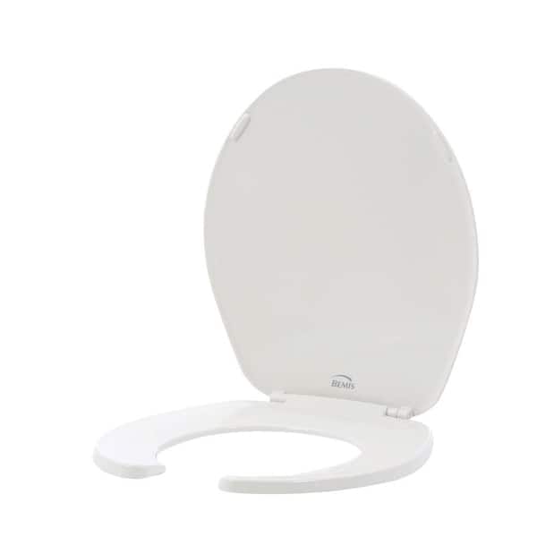 BEMIS Round Plastic Open Front Toilet Seat in White
