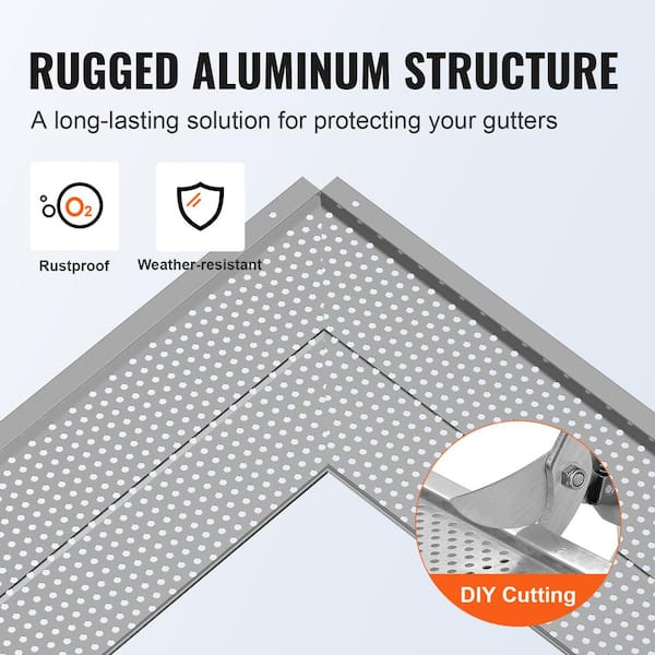 VEVOR Gutter Guard 6 in. Width Aluminum Leaf Filter DIY VEVOR Gutter Guard 6 in. Width Aluminum Leaf Filter DIY