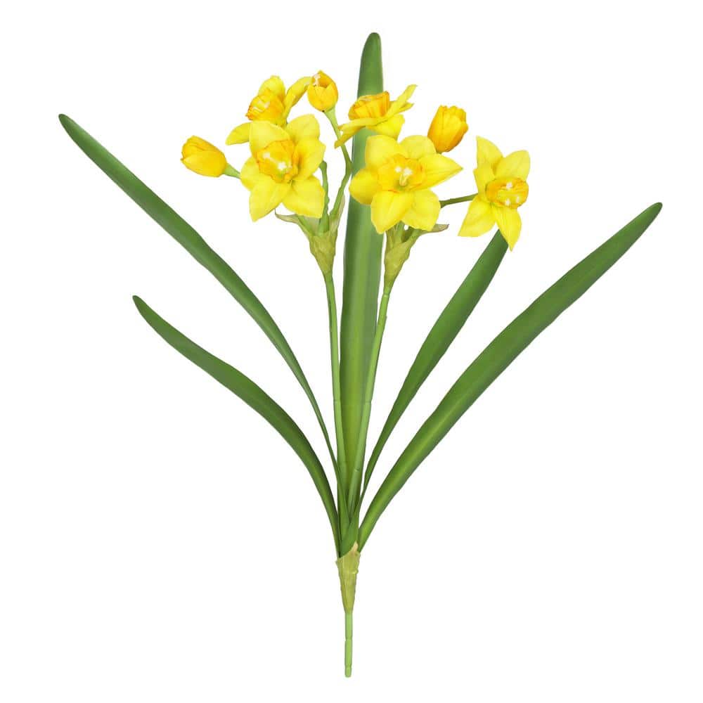 22 in. Yellow Artificial Daffodil Flower Stem Bush Bouquet (Set of 3) price history on PriceWatchPro