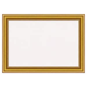 Townhouse Gold Wood White Corkboard 28 in. x 20 in. Bulletin Board Memo Board