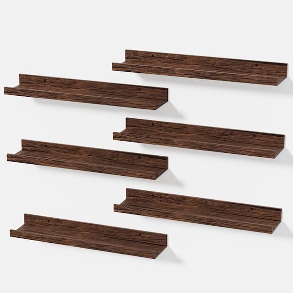 Generic 23.6 in. W x 5.1 in. D Walnut Wooden Picture Ledge