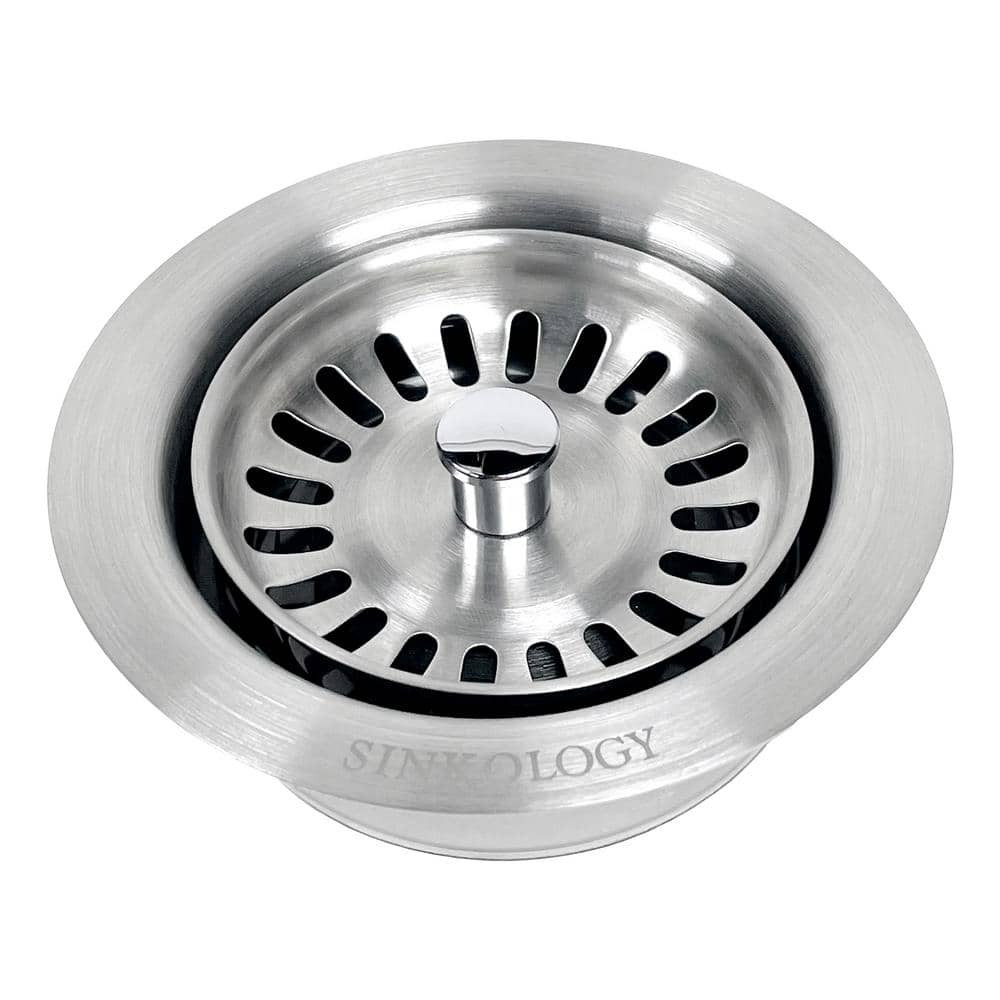 Signature Hardware 453541 3 1/2 inch Stainless Steel, Kitchen Garbage Disposal Flange and, Black