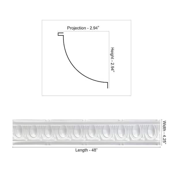 FROM PLAIN TO BEAUTIFUL IN HOURS Puffy Archways 0.012 in. x 4.25 in. x 48 in. Metal Bed Moulding Nail-Up Tin Cornice in Black (48 Ln. ft./Pack)(12Pieces)
