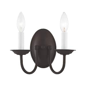 Home Basics 2 Light Bronze Wall Sconce