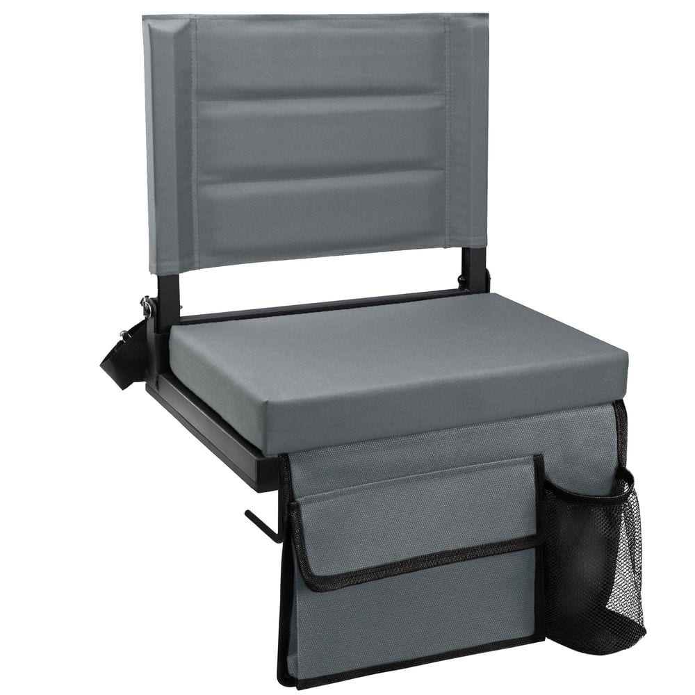 2 Pack Gray Portable Stadium Seats for Bleachers with Back Support, Thick Padded Cushion and Shoulder Strap for Outdoor price history on PriceWatchPro
