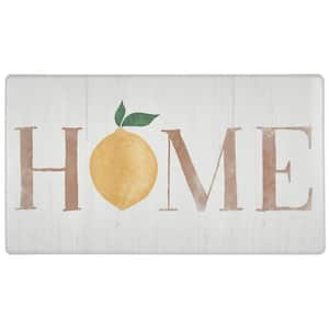 Cozy Living Home Lemon off White 30 in. x 36 in. Anti Fatigue Kitchen Mat