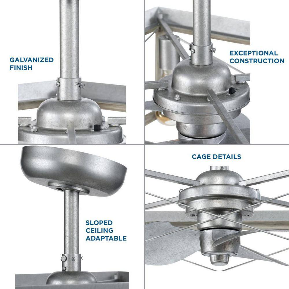 Briarwood 22-Inch Galvanized Farmhouse Ceiling Fan with Light and Remote