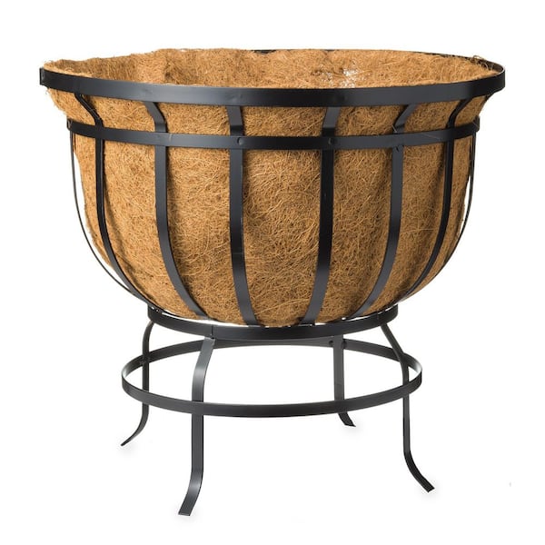 Footed Metal Basket Planter with Coco Liner