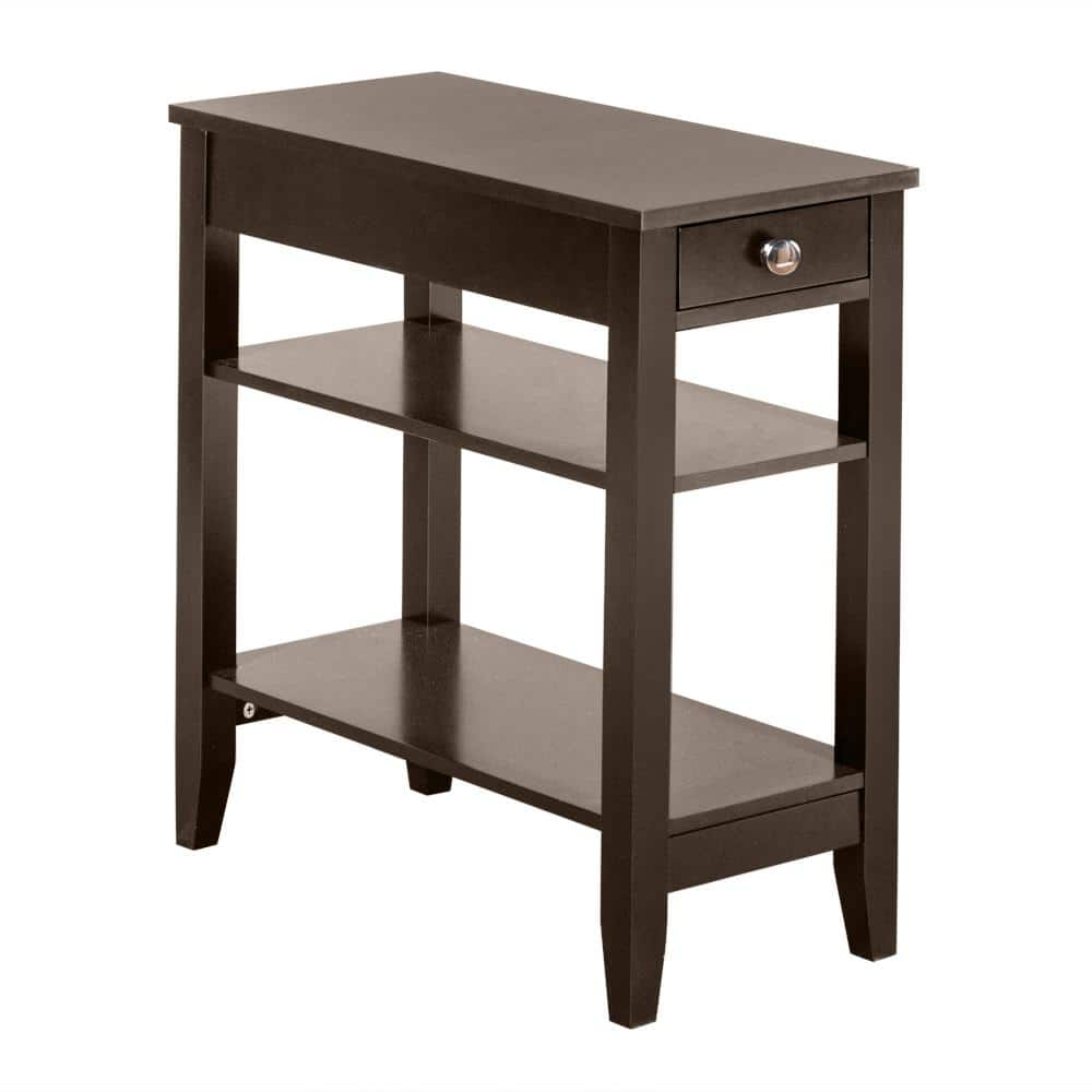 Outopee 11.22 in. W Brown 24 in. H Rectangle MDF Top End Table with ...