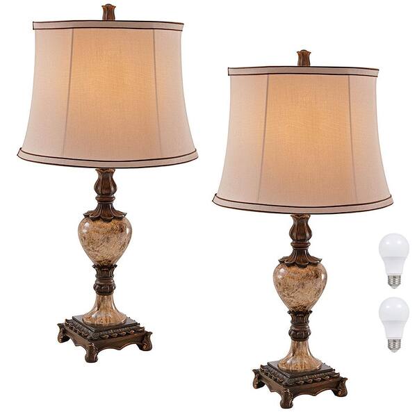 Antique Bronze Faux Marble Table Lamp, Better Homes Gardens Real Marble Table Lamp Brushed Brass Finish