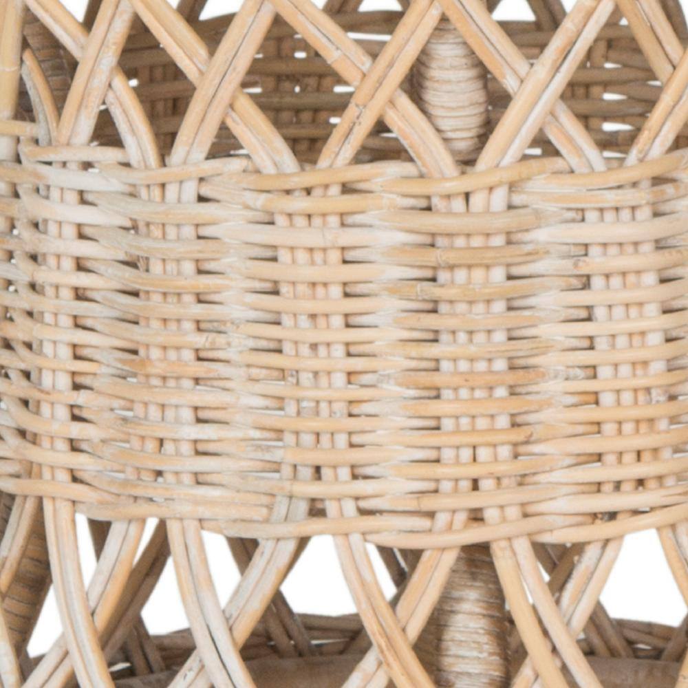 Tropical Breeze 20" Natural Kubu Rattan Round Accent Table