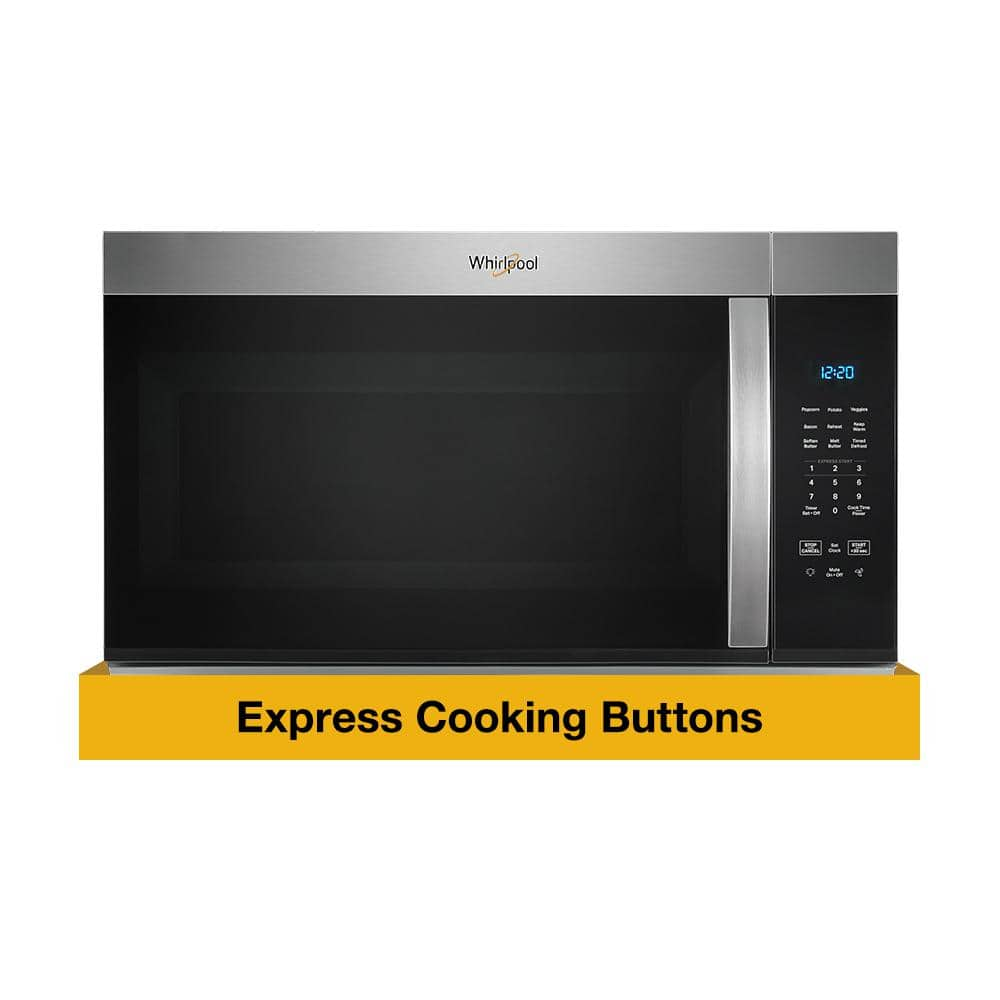 30 in. 1.7 cu. ft. Over-the-Range Microwave in Stainless Steel Finish with Express Cooking Buttons -  Whirlpool, WMMS3130RS