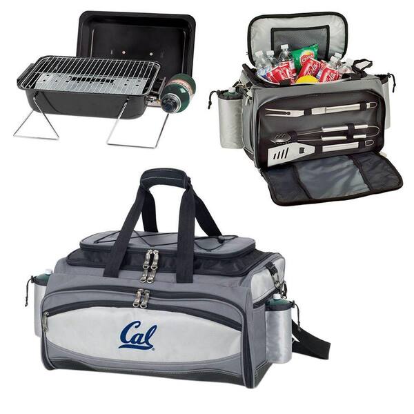 Picnic Time Vulcan Cal Berkley Tailgating Cooler and Propane Gas Grill Kit with Embroidered Logo