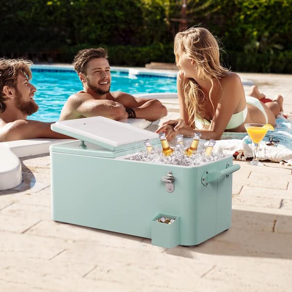 Karl home 80 Qt. Mint Green Outdoor Patio Cooler with Single Tray