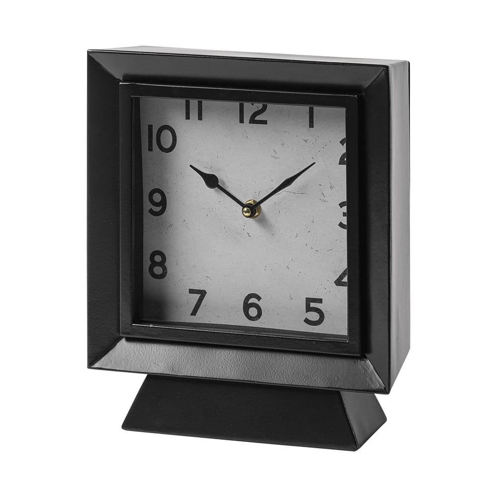 Mercana Ralph I Black Metal Square Table Clock 68736 The Home Depot