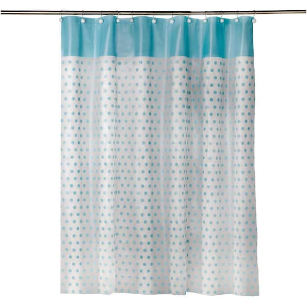 SKL Home Splatter Shower Curtain, Aqua, Size: 70 inch x 72 inch