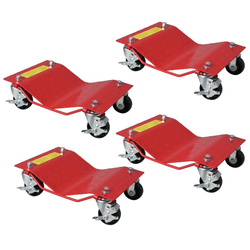 4-Piece Red Heavy Duty Steel Car Wheel Dolly with Secure Lock for Automotive, Garage, Workshop Material Handling price history on PriceWatchPro