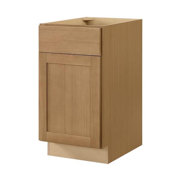 Avondale 18 in. W x 24 in. D x 34.5 in. H Ready to Assemble Plywood Shaker Base Kitchen Cabinet in White Oak