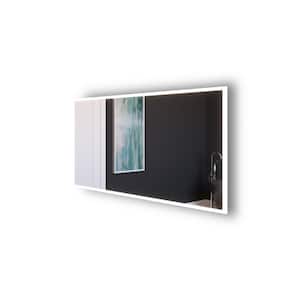 Smart Lisa 60 in. W x 30 in. H Small Rectangular Frameless Voice Control LED Wall-Mount Bathroom Vanity Mirror in Silver