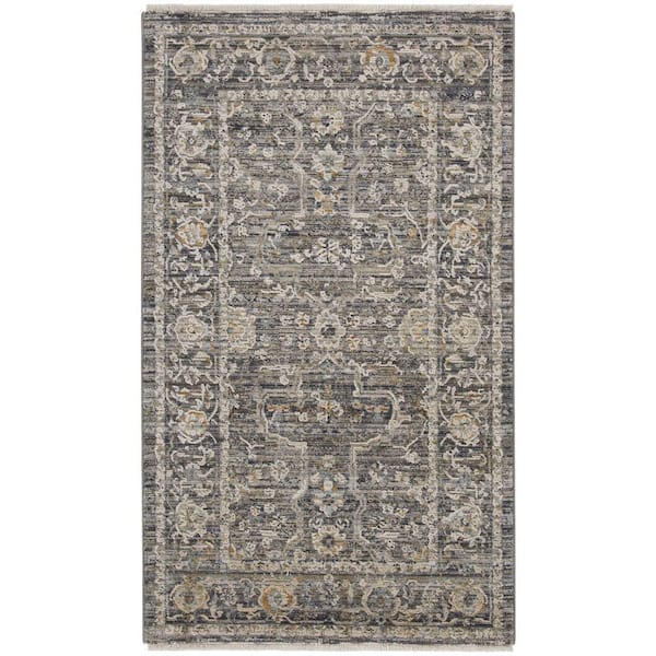 Nourison Nyle Slate Multicolor 3 ft. x 5 ft. Vintage Persian Kitchen Area Rug